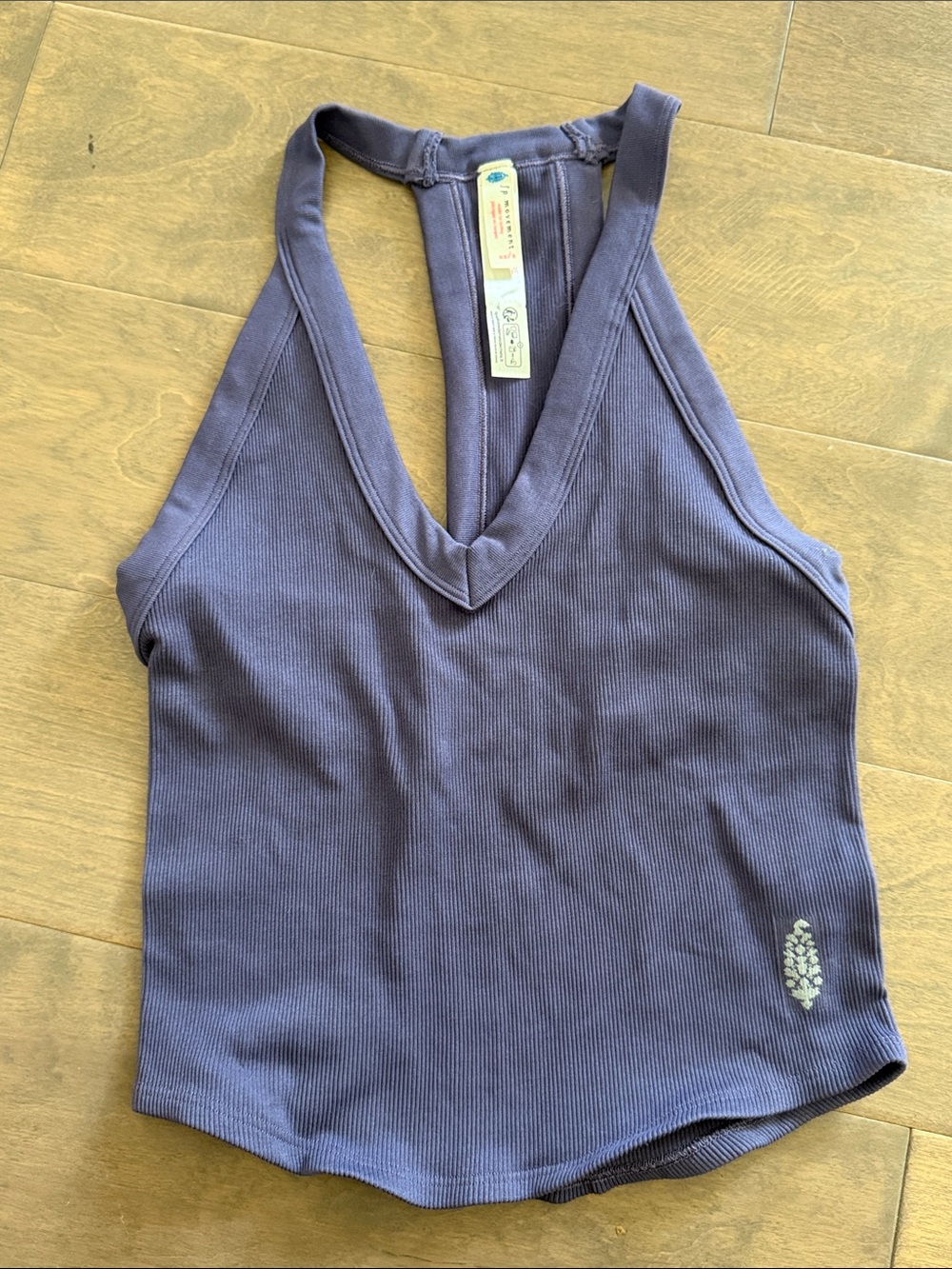 FP Movement by Free People Ribbed V-Neck Halter Tank - Dusty Purple
